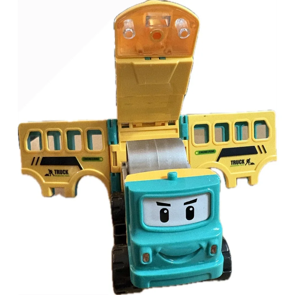 Set of 4 Transforming Toy Trucks Fire Dept Military‎ Engineering Farm Vehicles